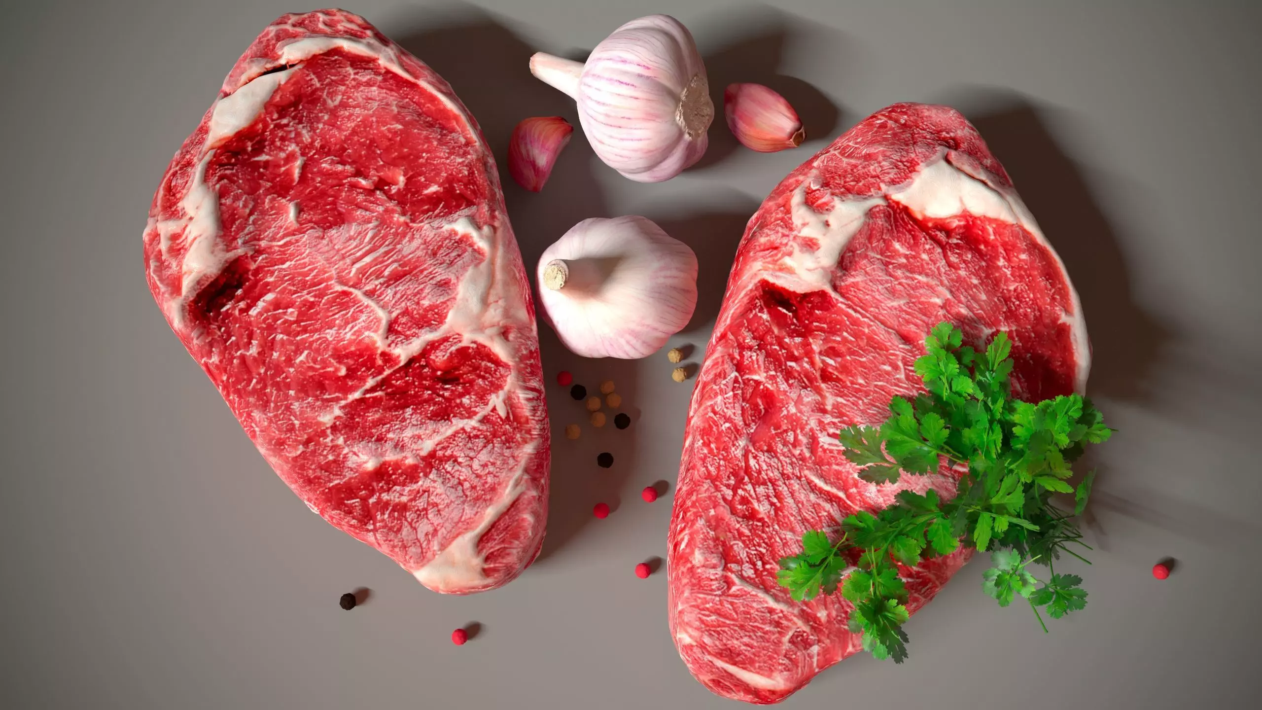 Meat with garlic and parsley 3D model_0