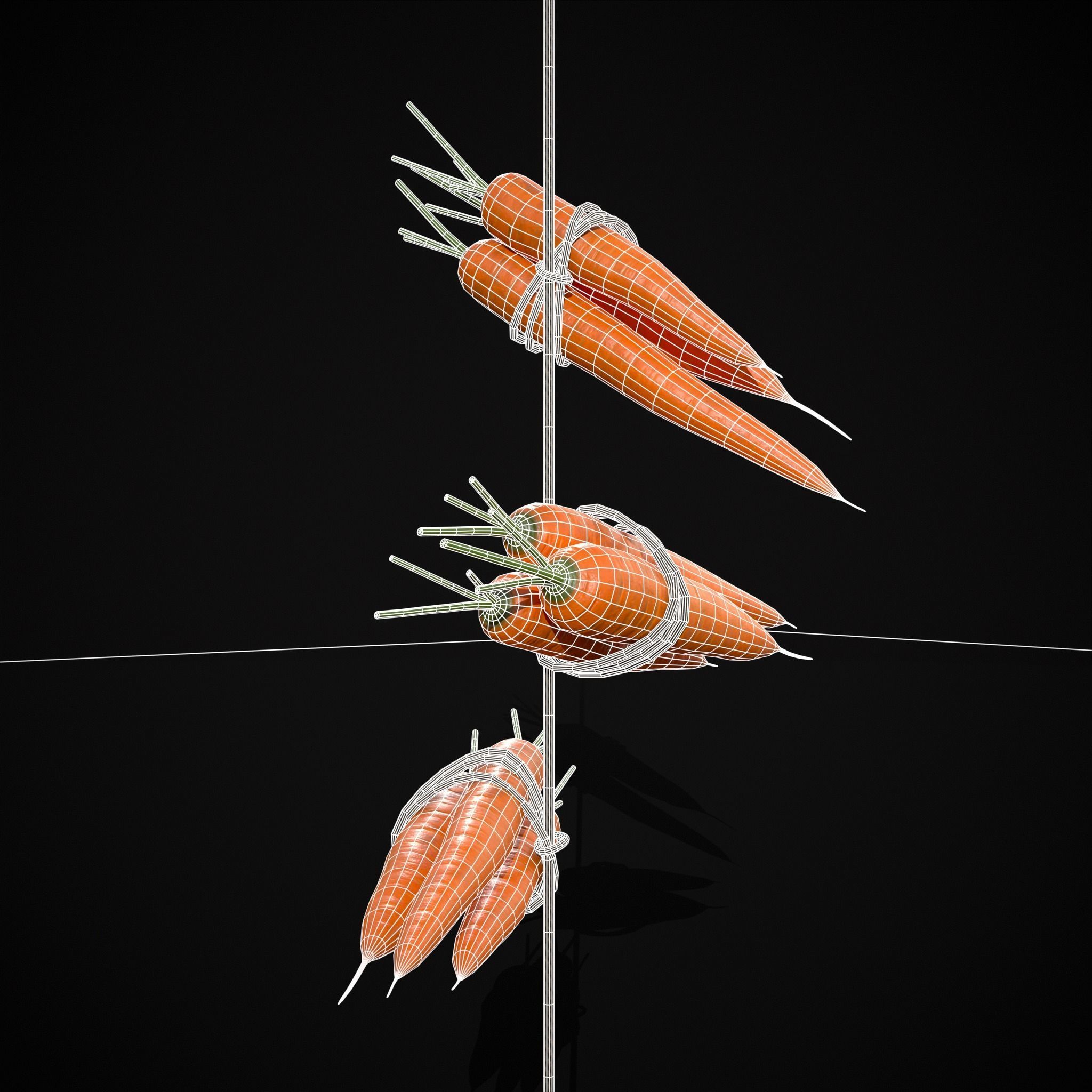 Hanging Carrots Low-poly 3D model_12