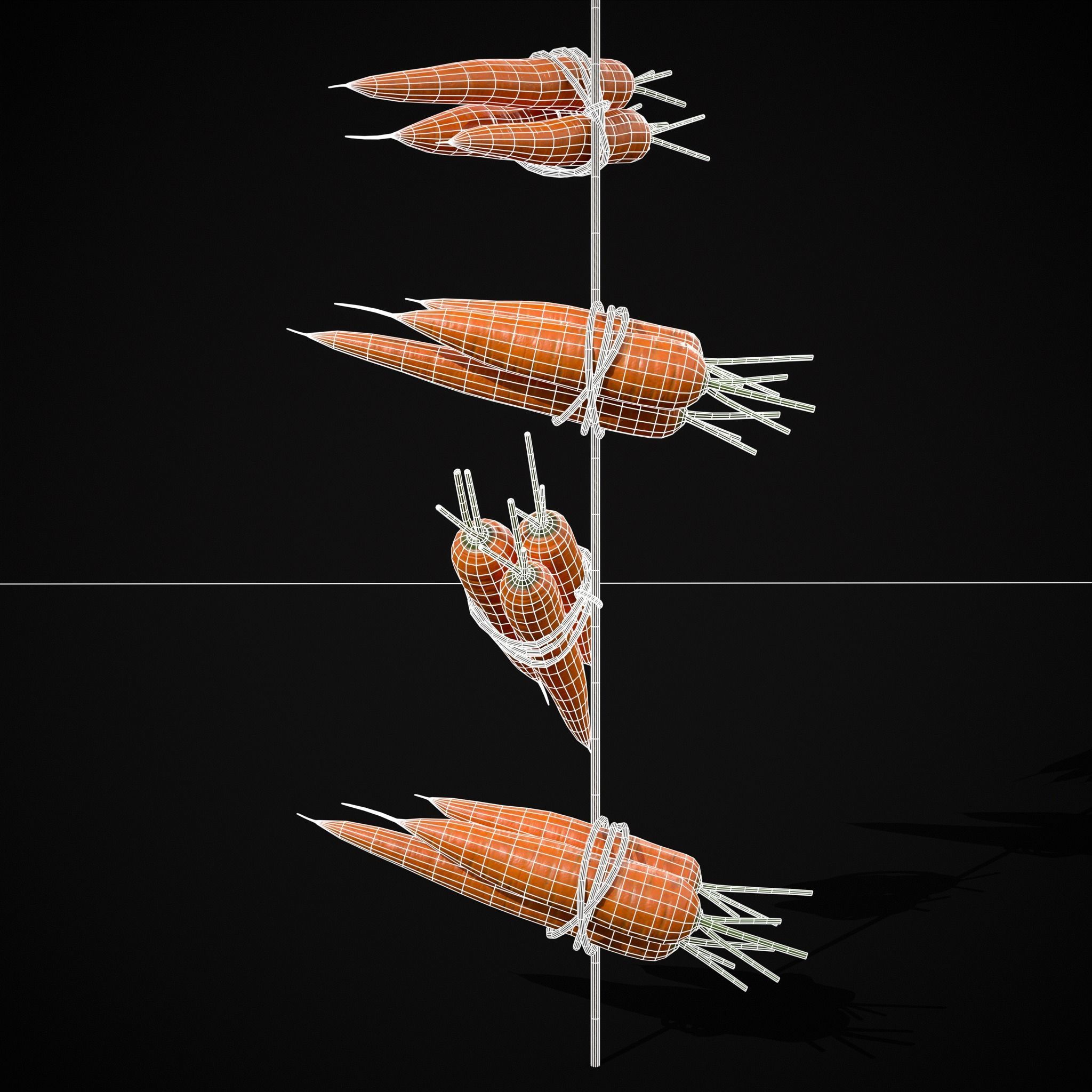 Hanging Carrots Low-poly 3D model_14
