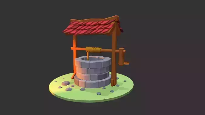 Stylized Water Well - Low Poly