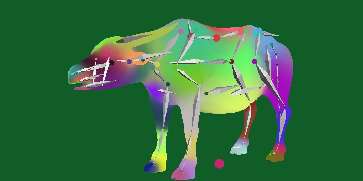 Albino Asian Water Buffalo  3D model_19