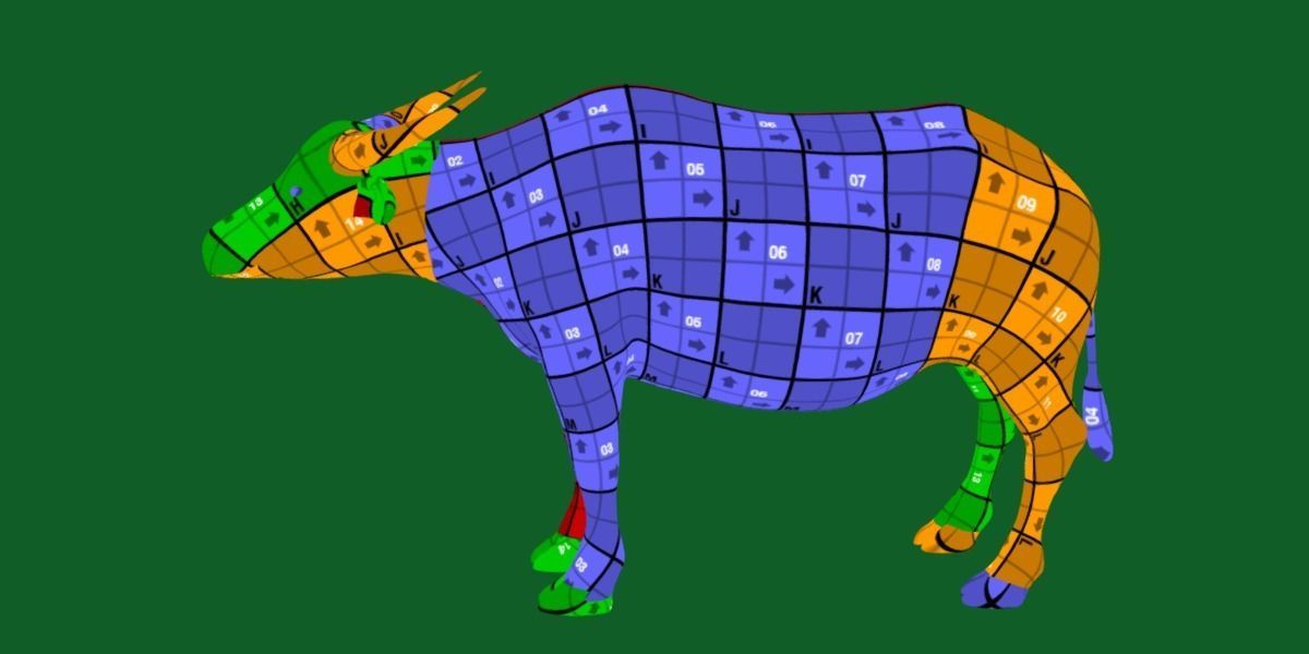 Albino Asian Water Buffalo  3D model_12