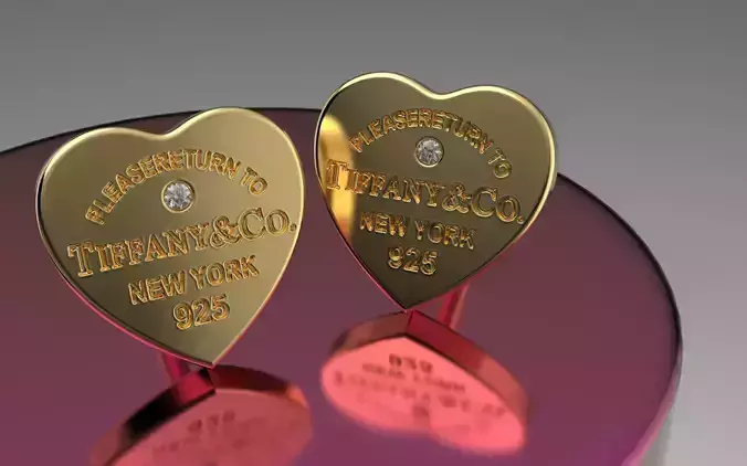 Earrings Tiffany Kaff love 3D print model