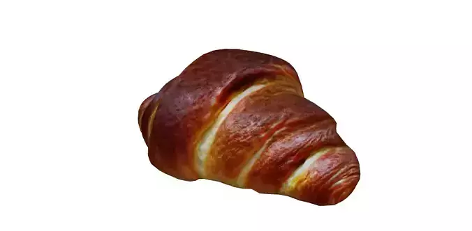 Croissant Optimized Low-poly 3D model