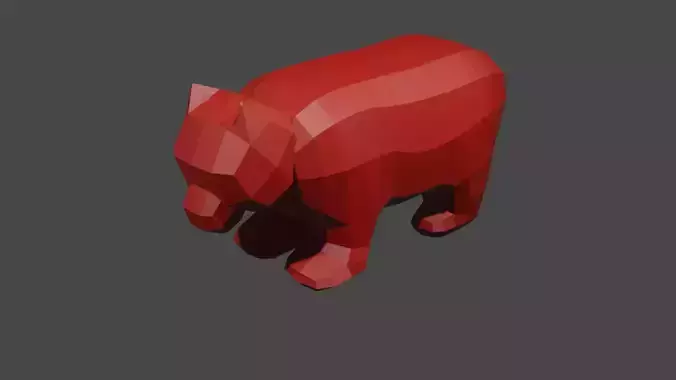 Bear Low Poly  Low-poly 3D model