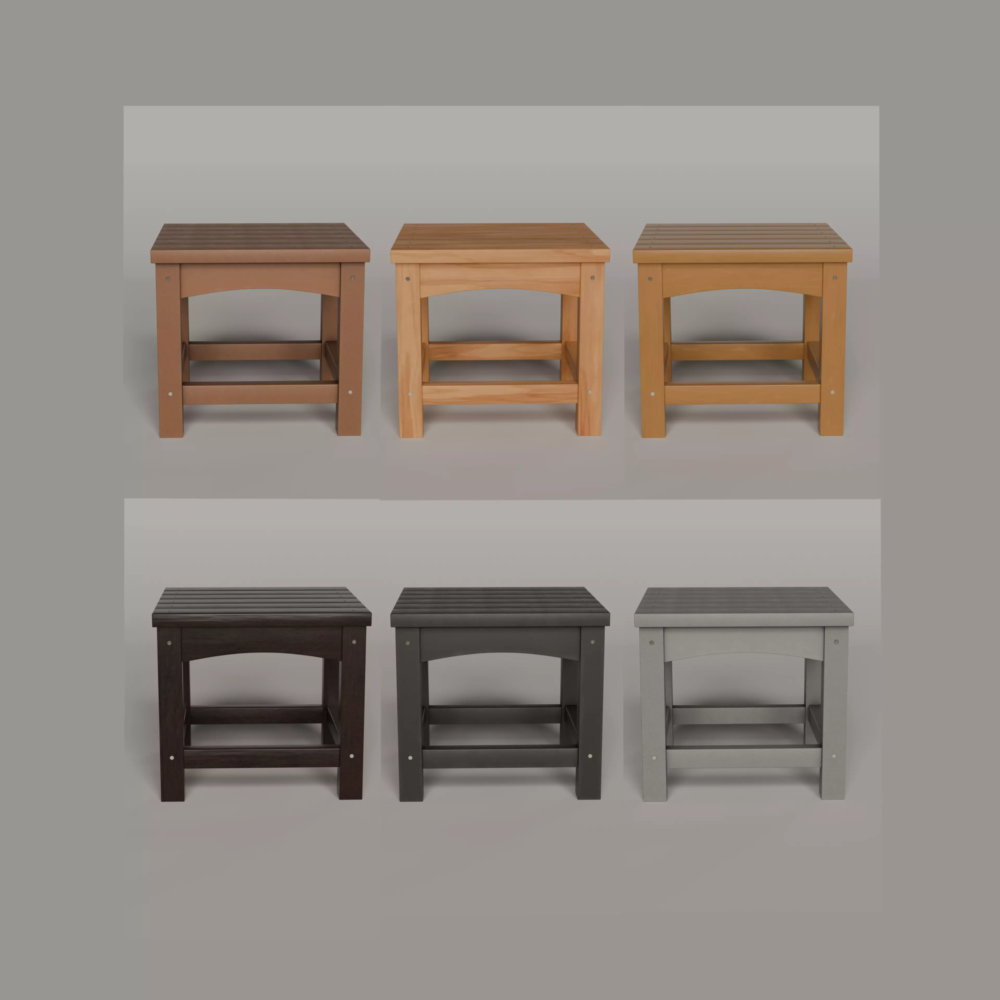 Club Square Side Table - 6 COLORS Wood and Polywood Low-poly 3D model