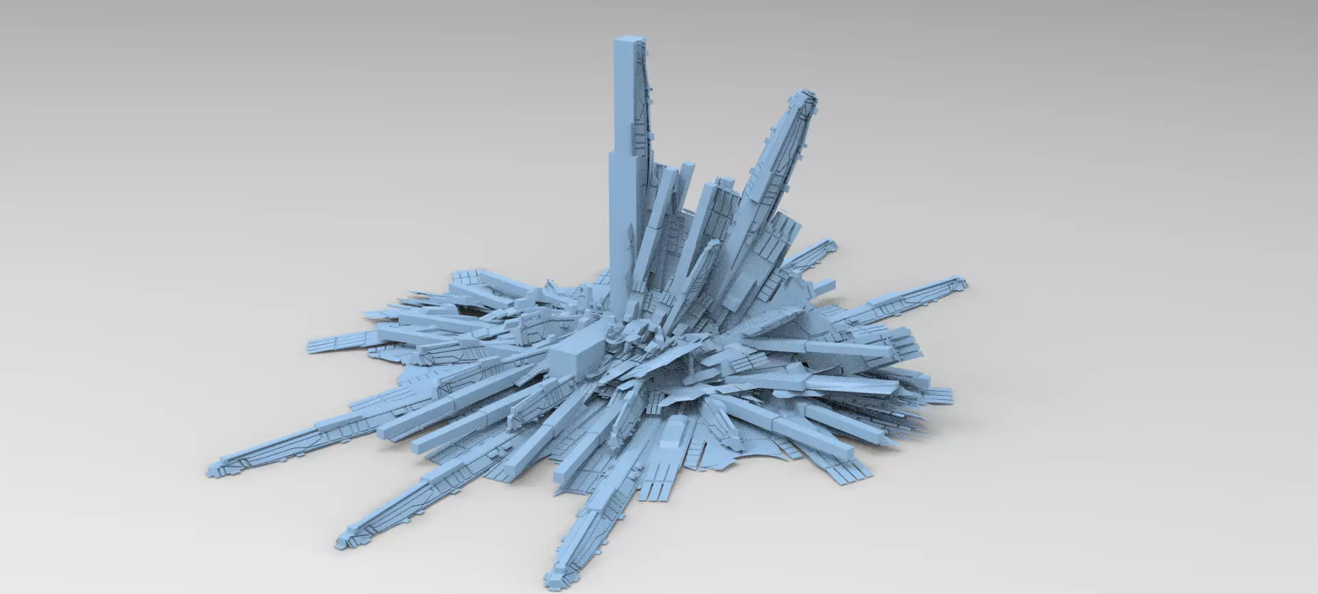 Sci fi Scorpion Claw tri pillars  3D model_0