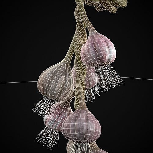 Hanging Garlic Low-poly 3D model 6