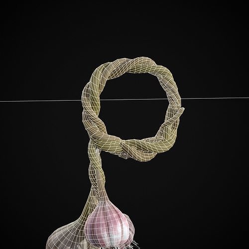 Hanging Garlic Low-poly 3D model 4