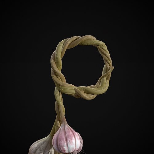 Hanging Garlic Low-poly 3D model 3