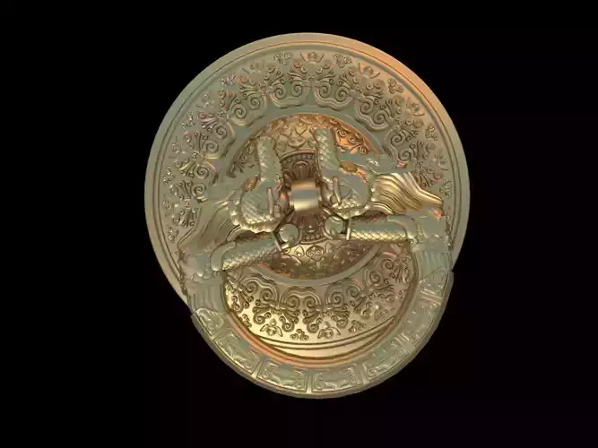 Ancient Chinese dragon head auxiliary head door ring