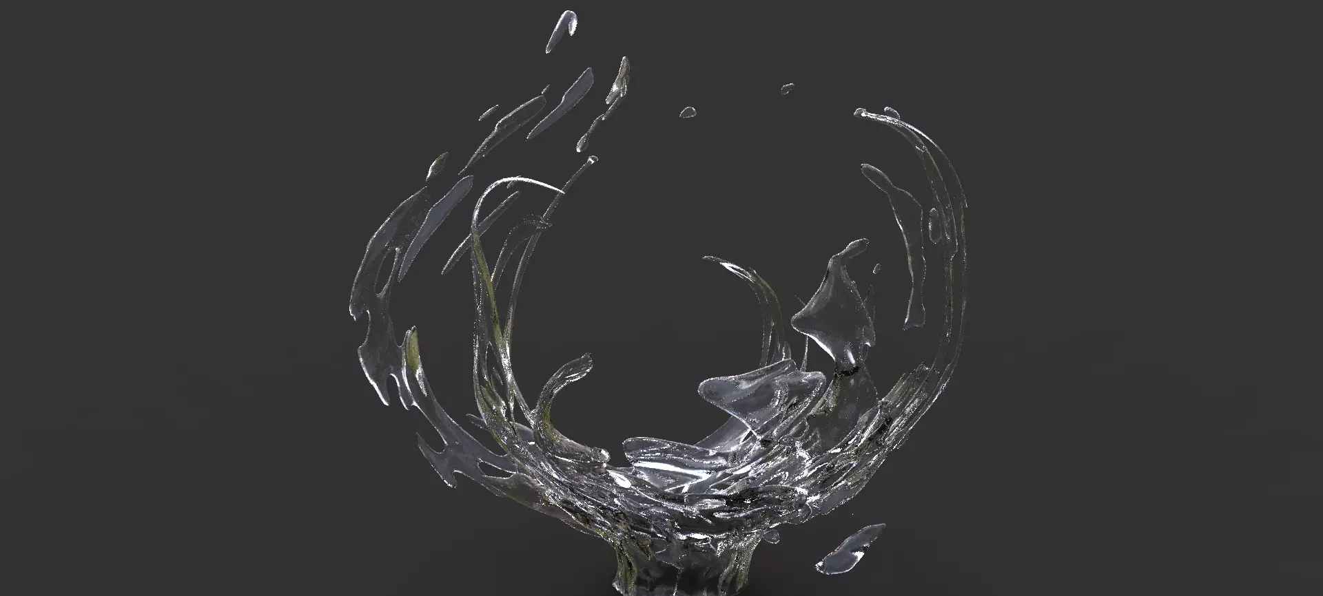 Water stylized splash 3D model_0