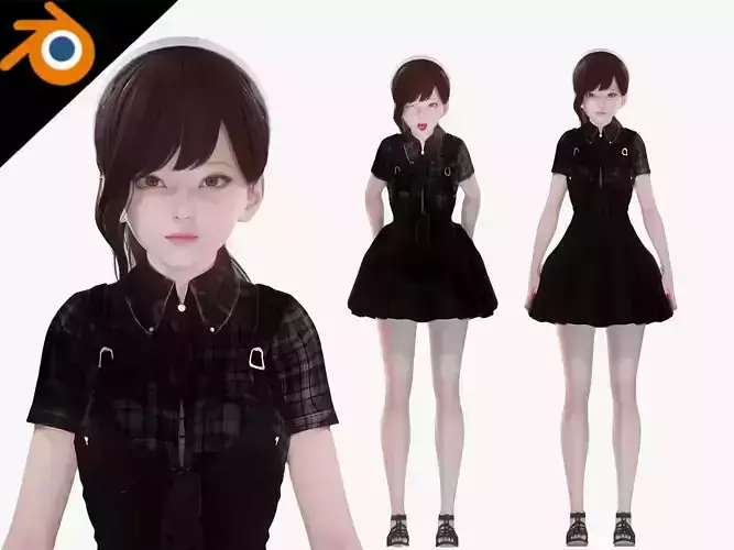 Casual Clothing 0004 - Realistic Female Character - Blender