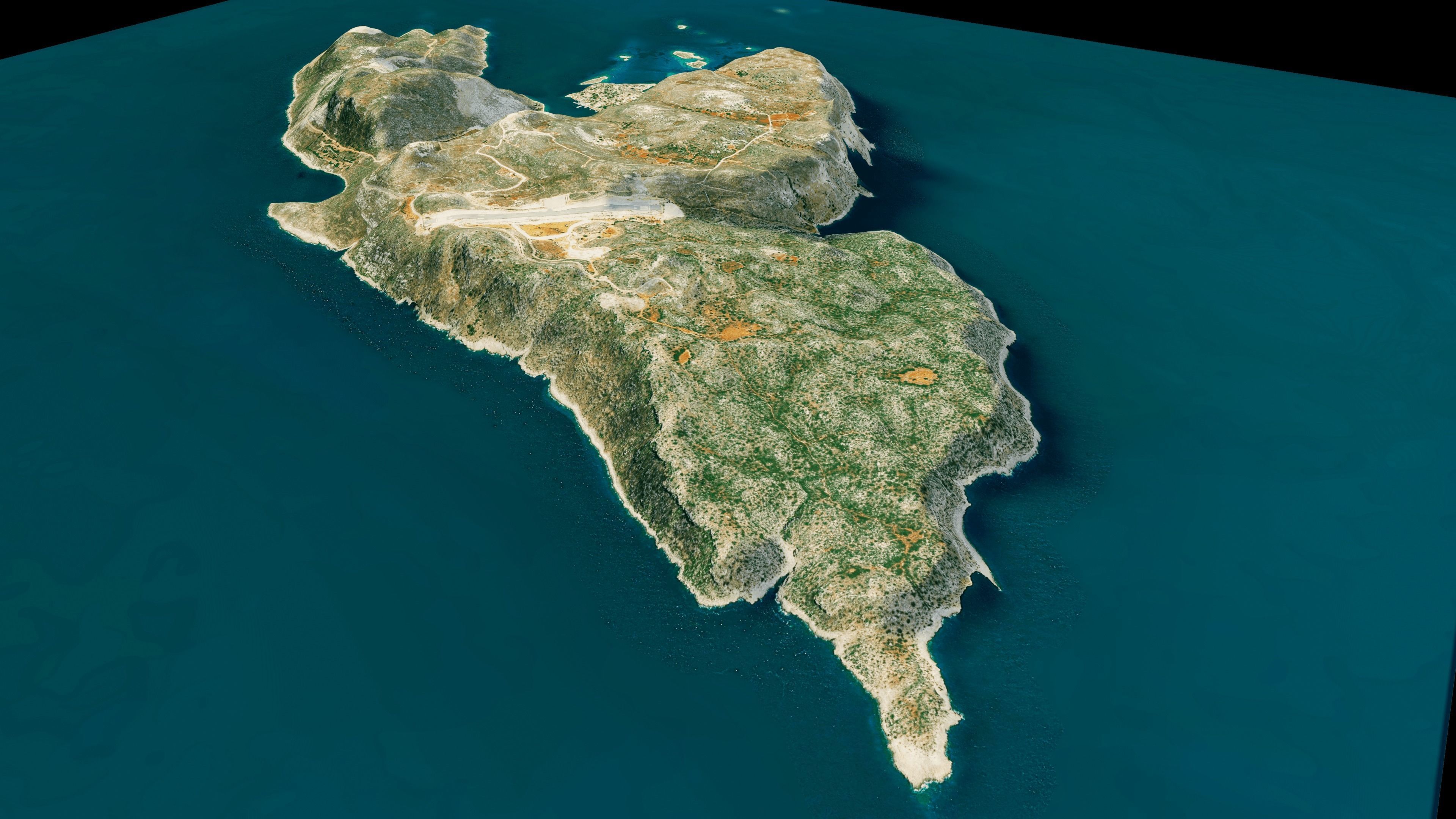 Kastellorizo Island 3d model terrain Low-poly 3D model_2
