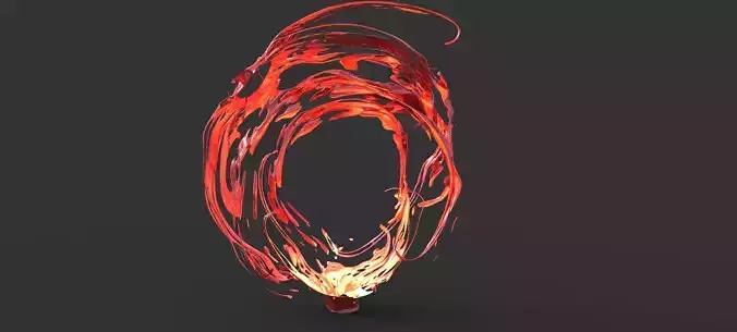 Magma fire portal mid size 3D model