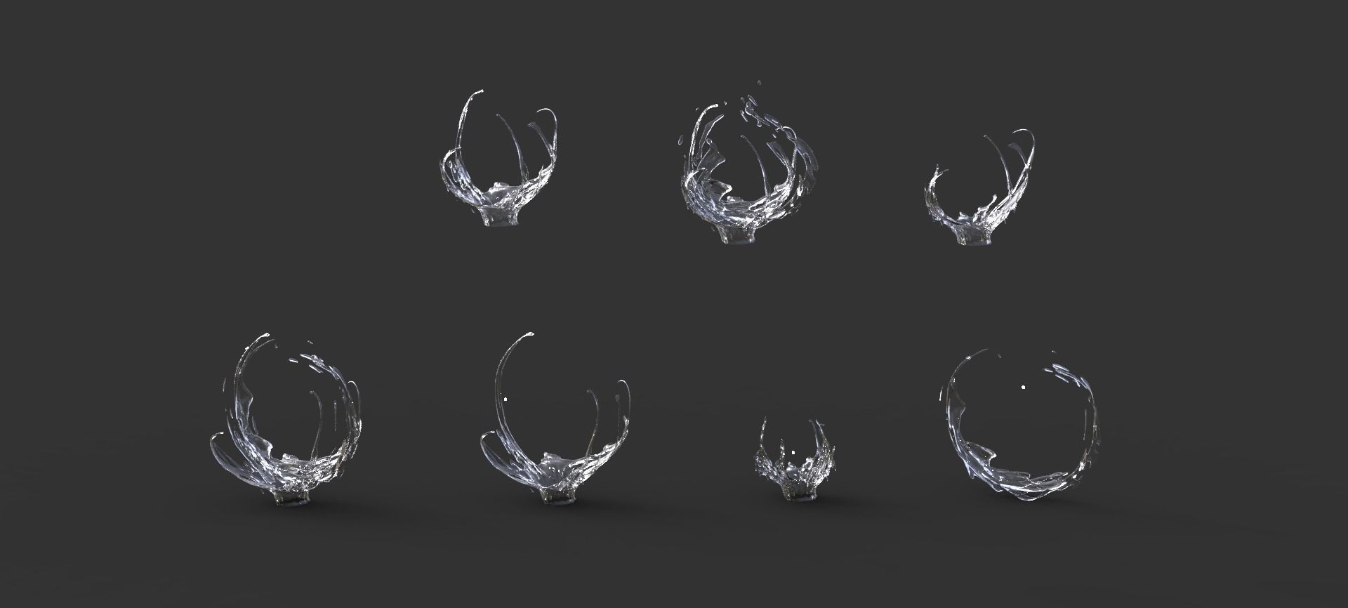 Water splash collection 3D model_1