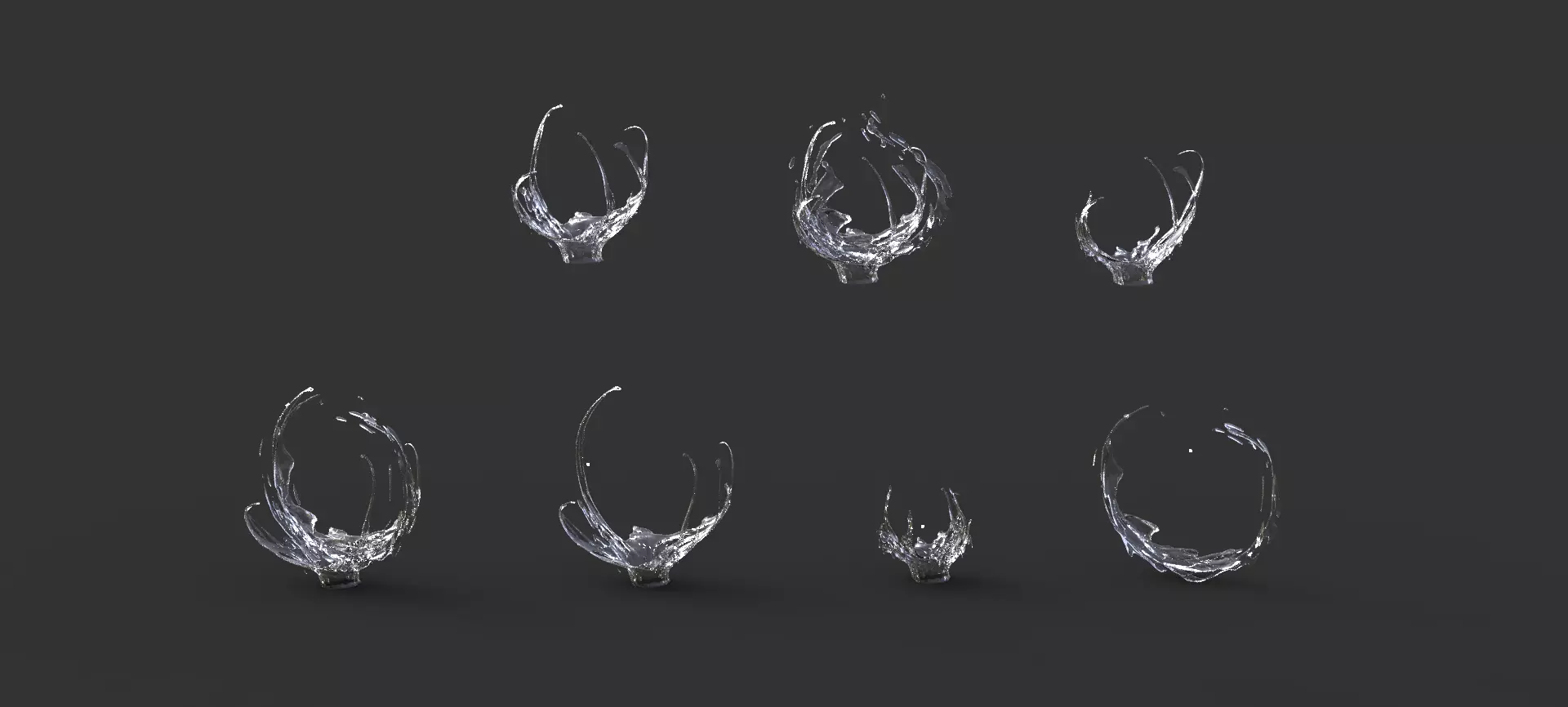 Water splash collection 3D model_0