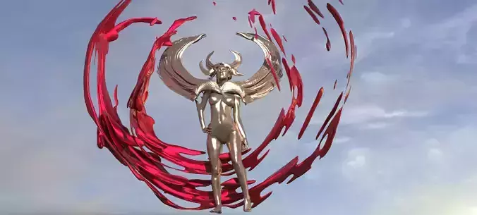 Egyptian seth statue with portal small  3D model