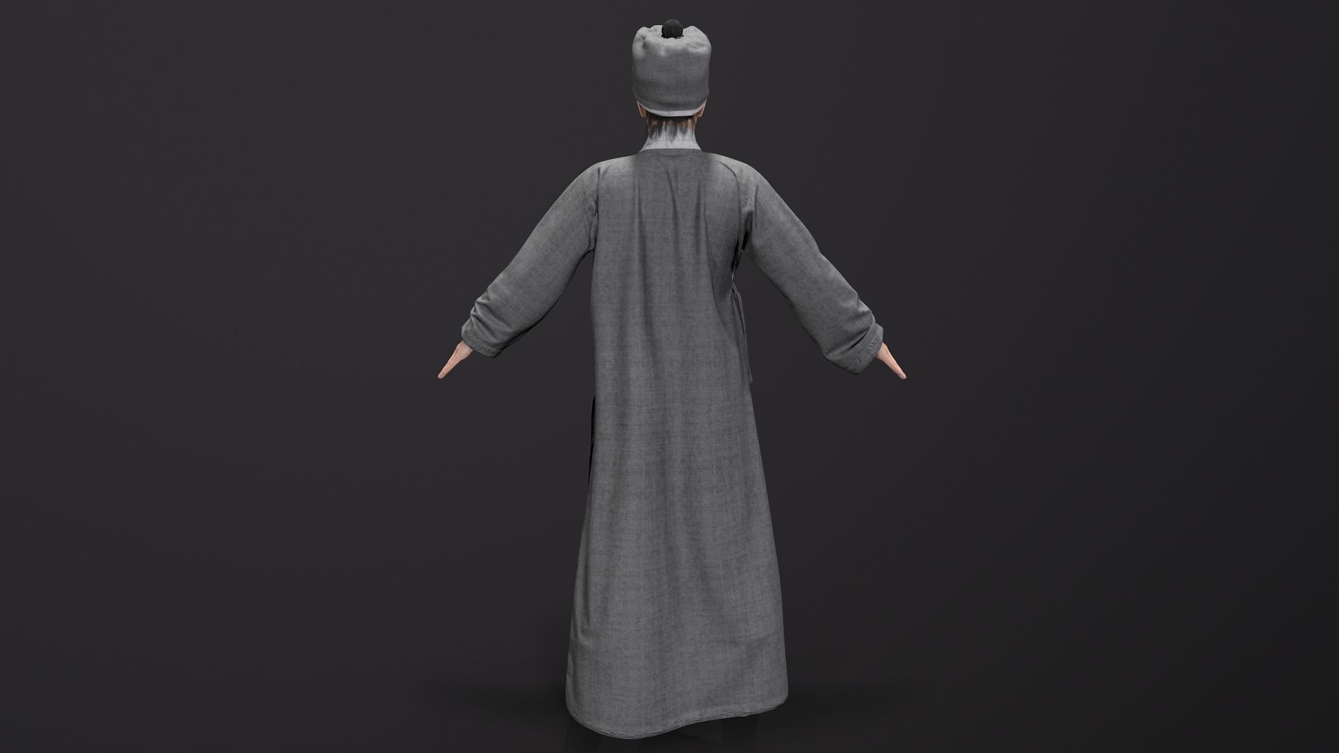 Shaolin monk Low-poly 3D model_13