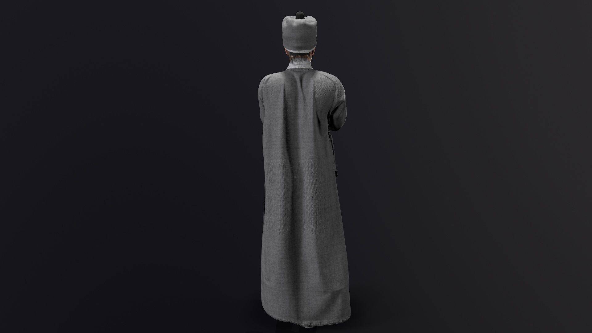Shaolin monk Low-poly 3D model_5