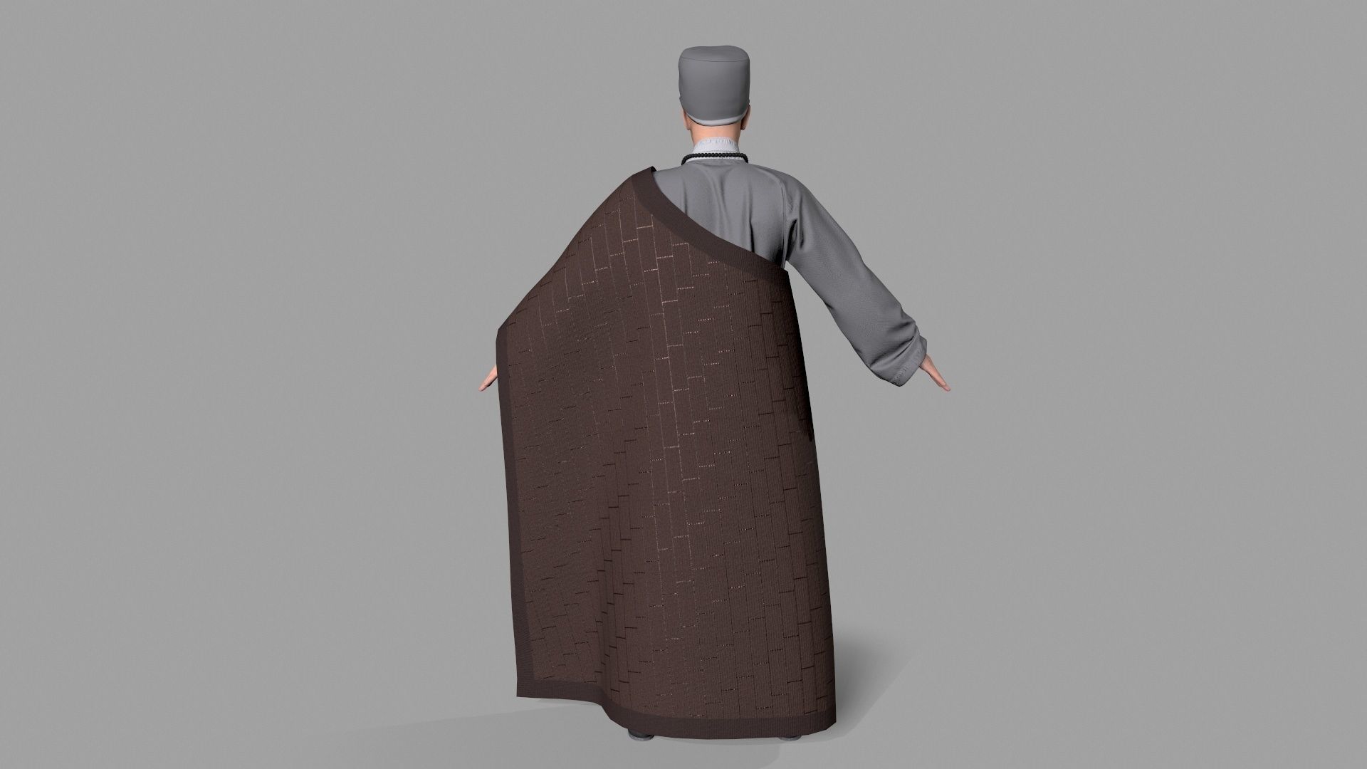 Shaolin monk Low-poly 3D model_8