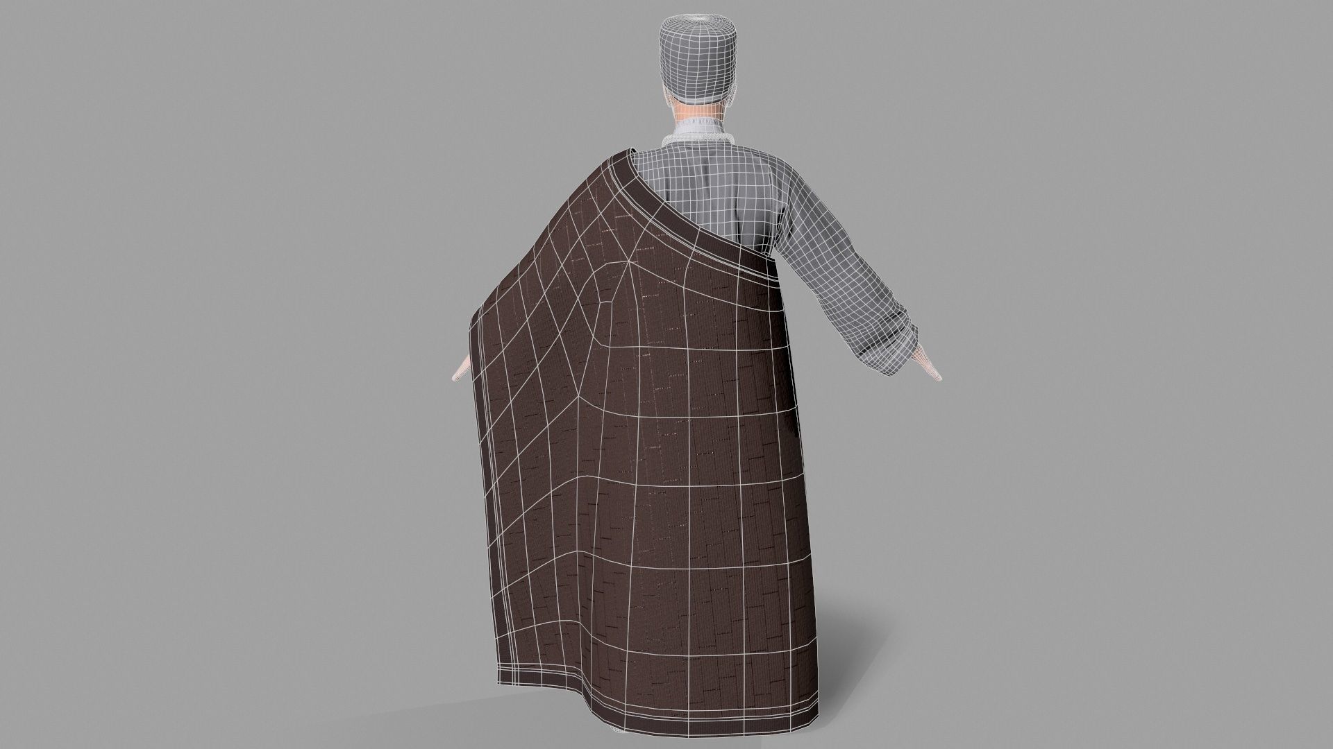 Shaolin monk Low-poly 3D model_11