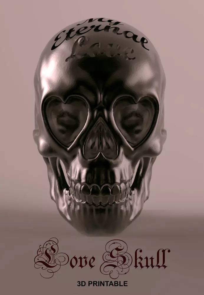 Love Skull 3D print model_0