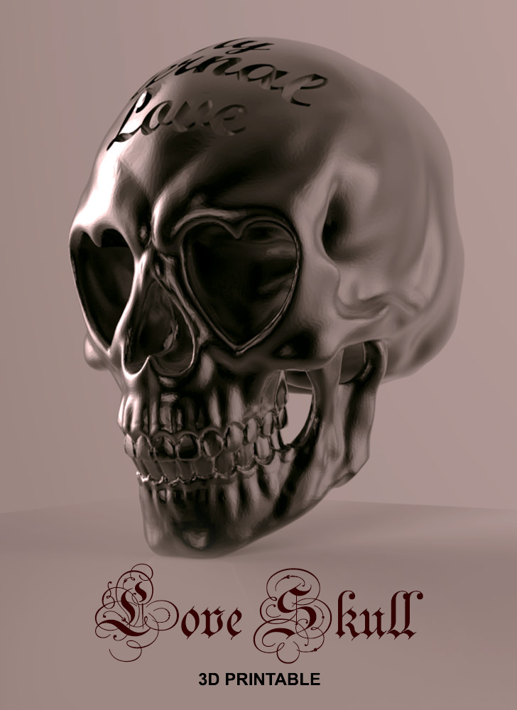 Love Skull 3D print model_1