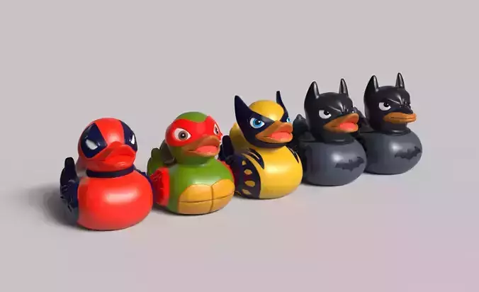 Ducks Deadpool Ninja turtle wolverine and  batman stl