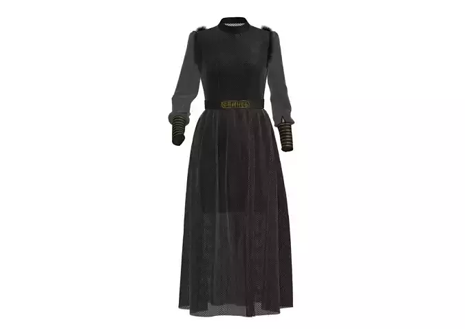 Black Mesh Dress Free low-poly 3D model
