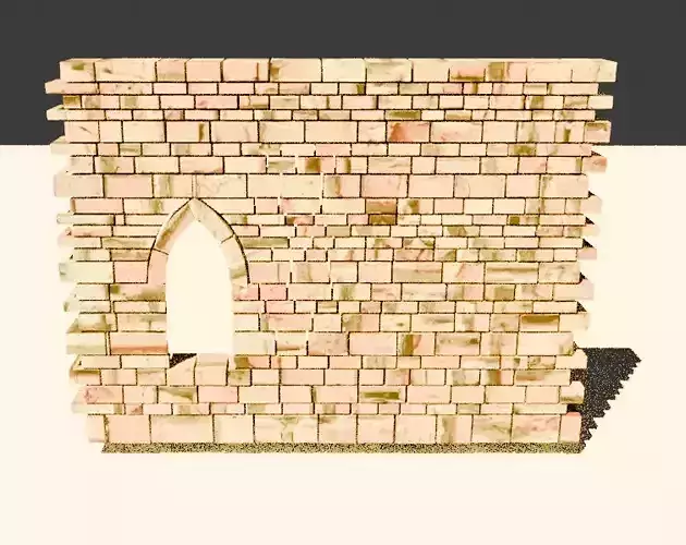 Brick wall and Sandy Ground