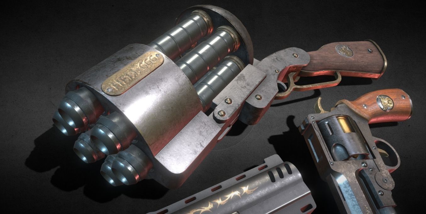 Weapon Hellboy Low-poly 3D model_4