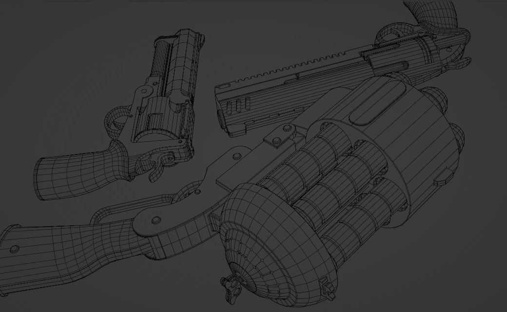 Weapon Hellboy Low-poly 3D model_7