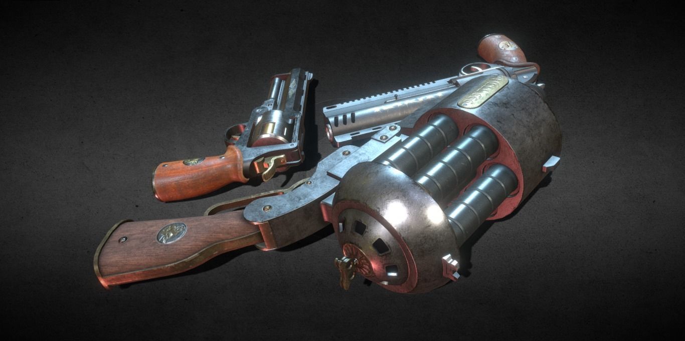 Weapon Hellboy Low-poly 3D model_1