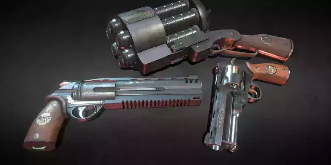 Weapon Hellboy Low-poly 3D model Weapon Hellboy Low-poly 3D model