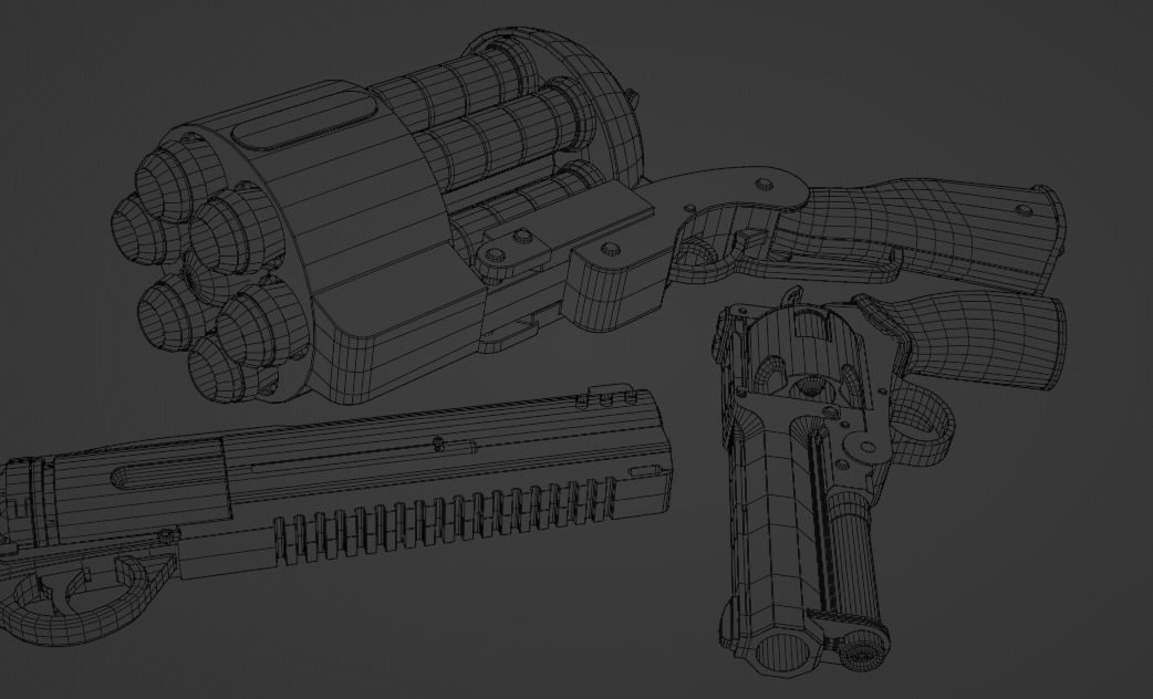 Weapon Hellboy Low-poly 3D model_5