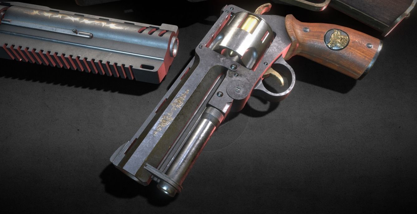 Weapon Hellboy Low-poly 3D model_2