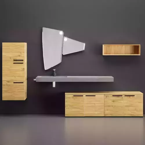 Arblu Lineo Vanity unit with doors 3D model