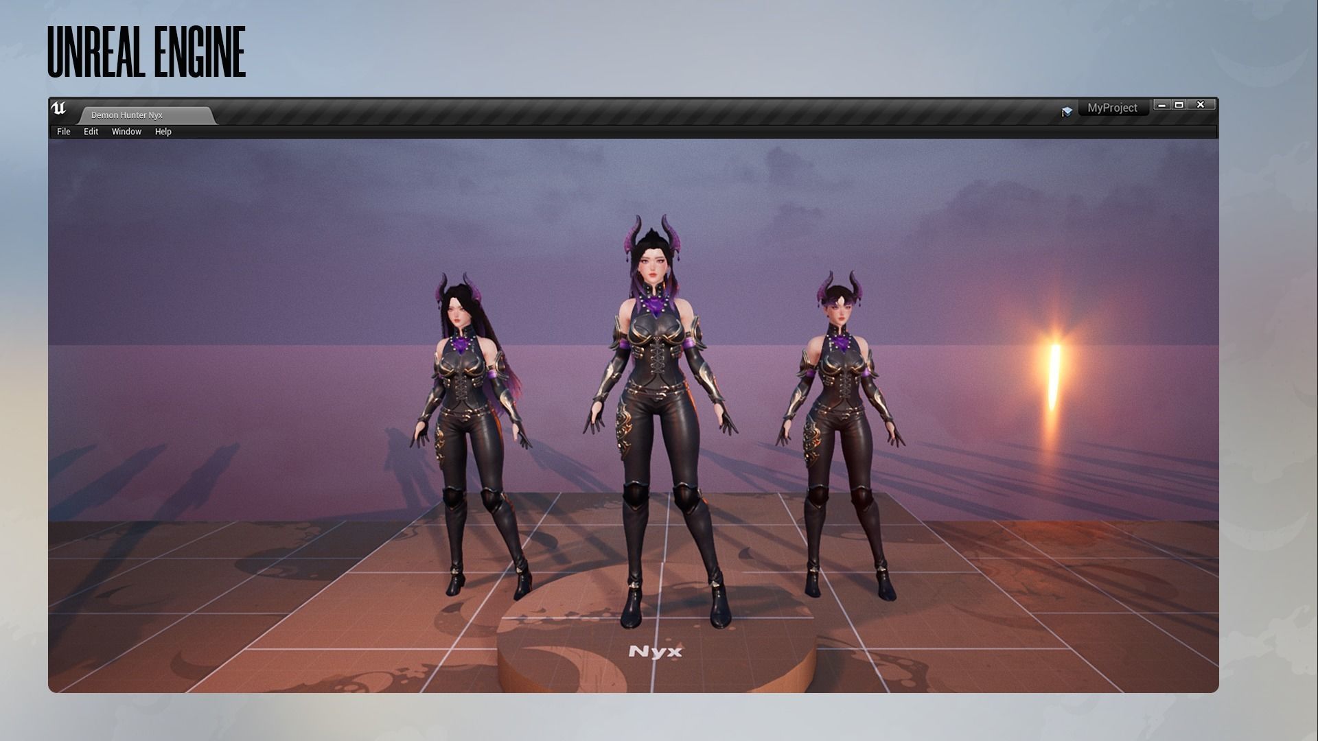 Demon Hunter Girl Nyx - Game Ready Low-poly 3D model_19