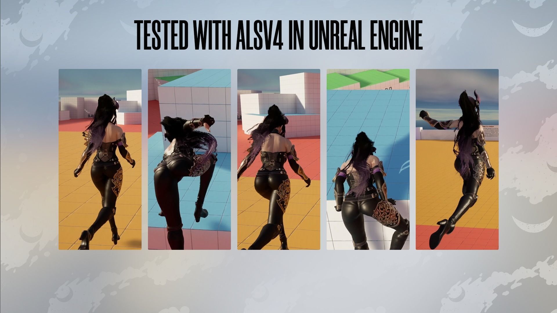 Demon Hunter Girl Nyx - Game Ready Low-poly 3D model_12