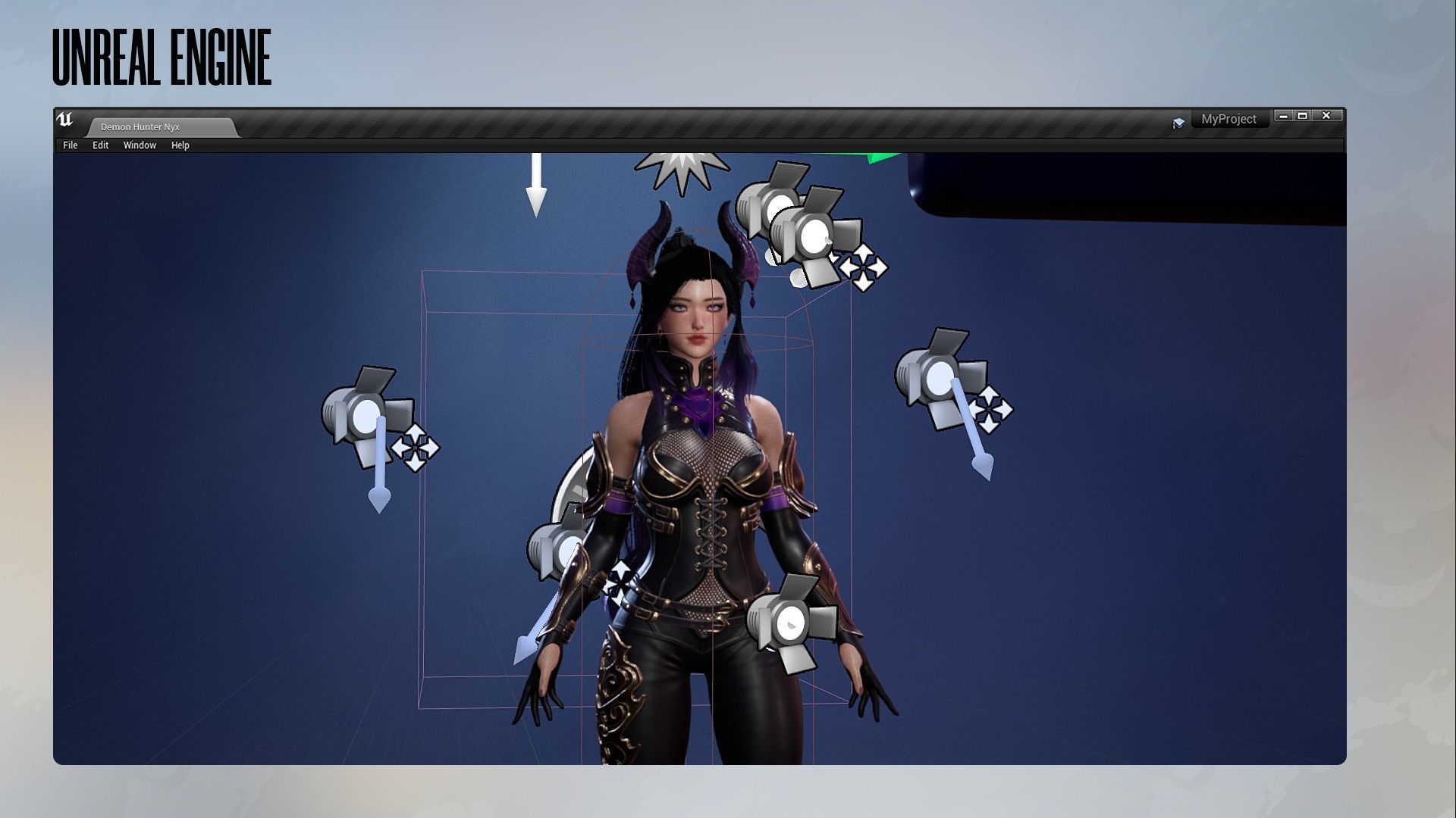 Demon Hunter Girl Nyx - Game Ready Low-poly 3D model_18