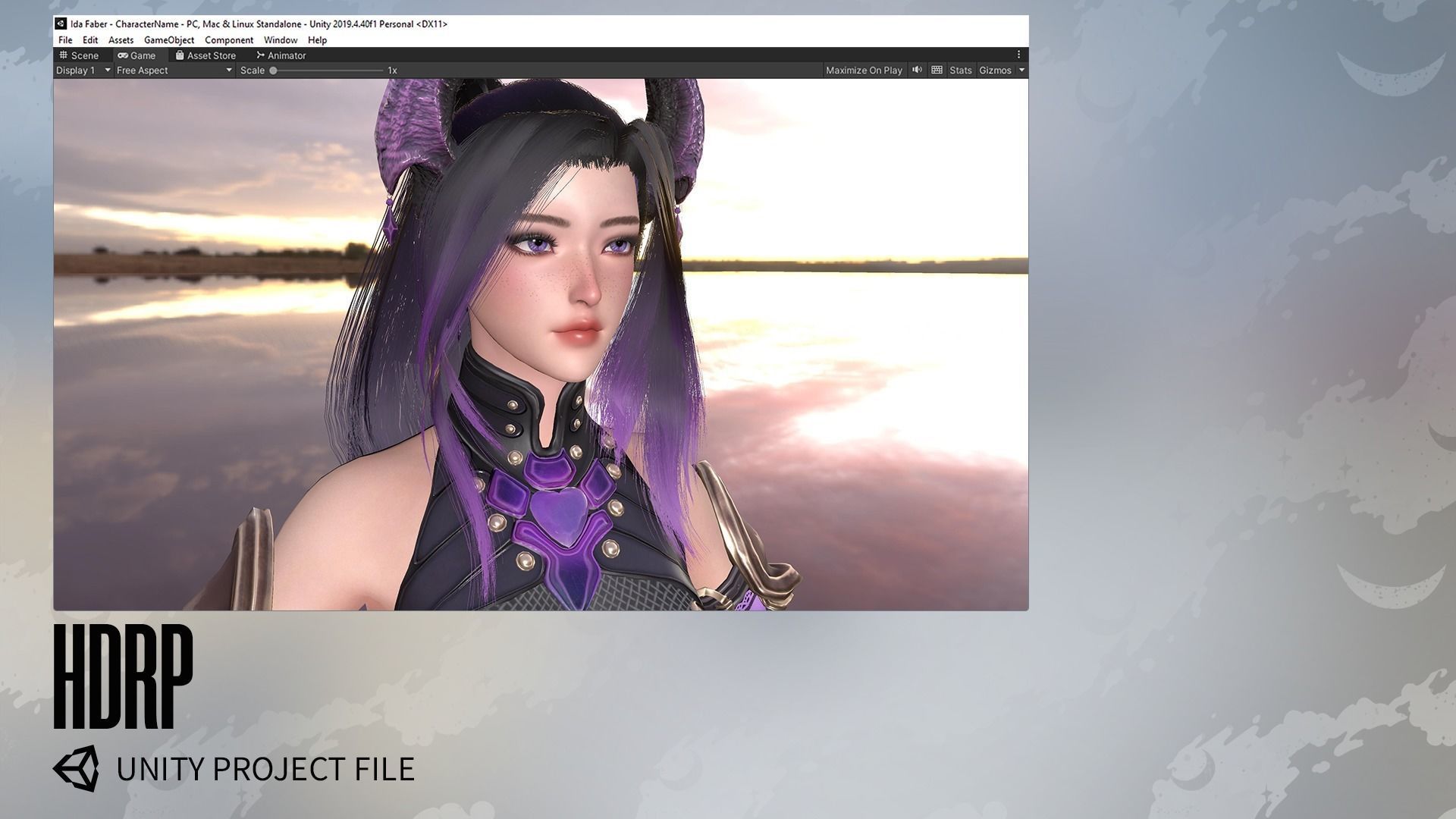 Demon Hunter Girl Nyx - Game Ready Low-poly 3D model_22