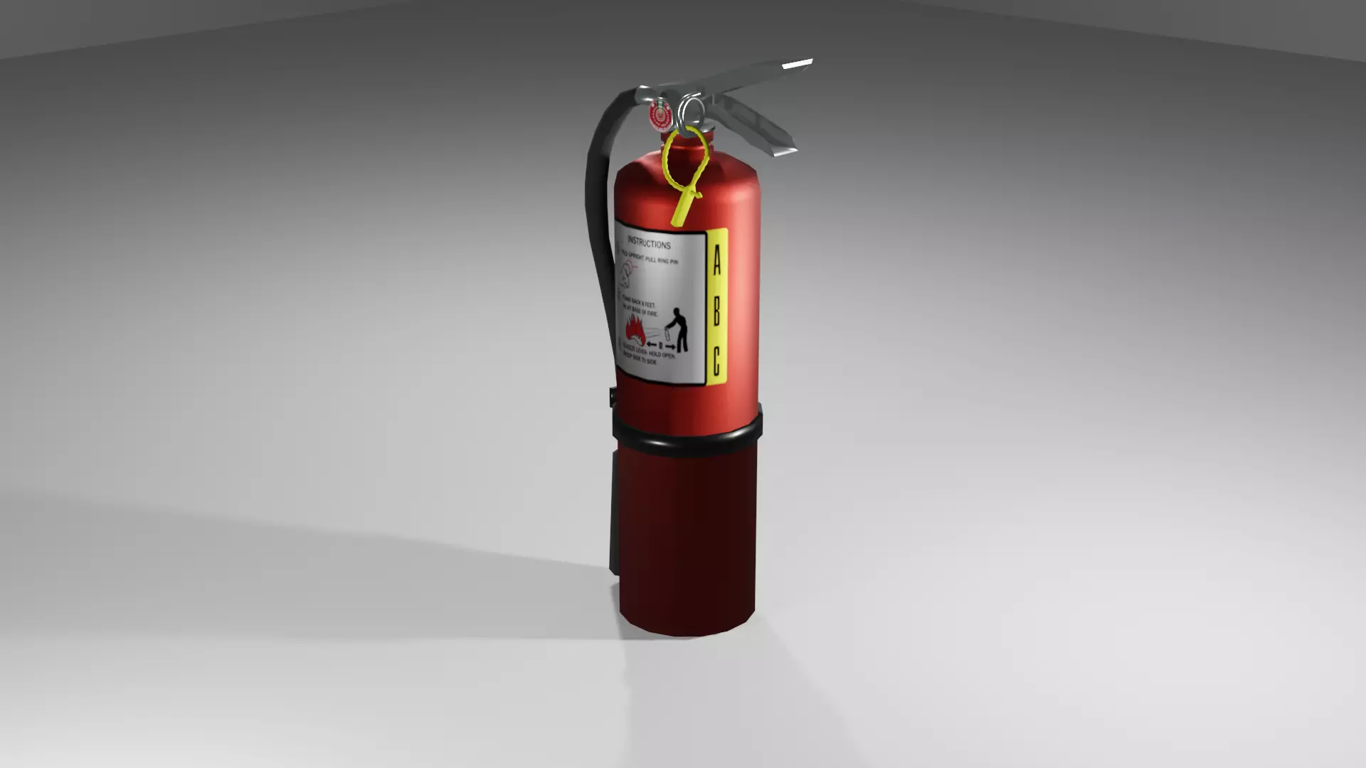 Low-Poly Fire Extinguisher  Low-poly 3D model_0