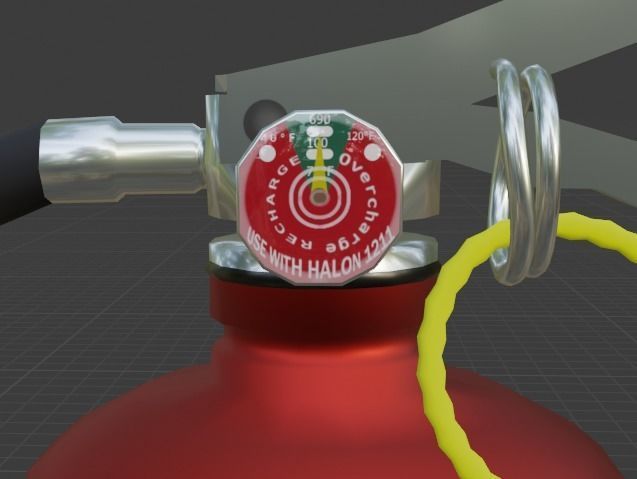 Low-Poly Fire Extinguisher  Low-poly 3D model_3