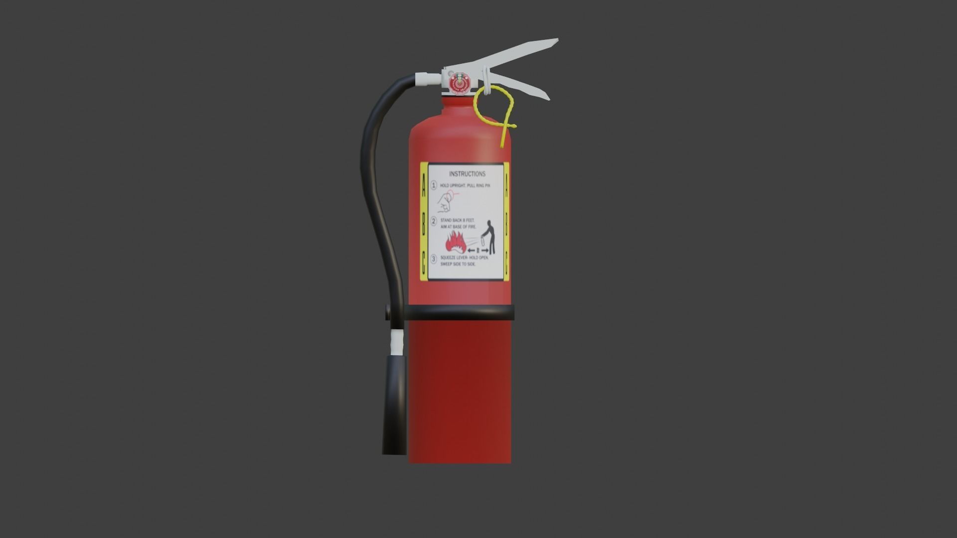 Low-Poly Fire Extinguisher  Low-poly 3D model_4