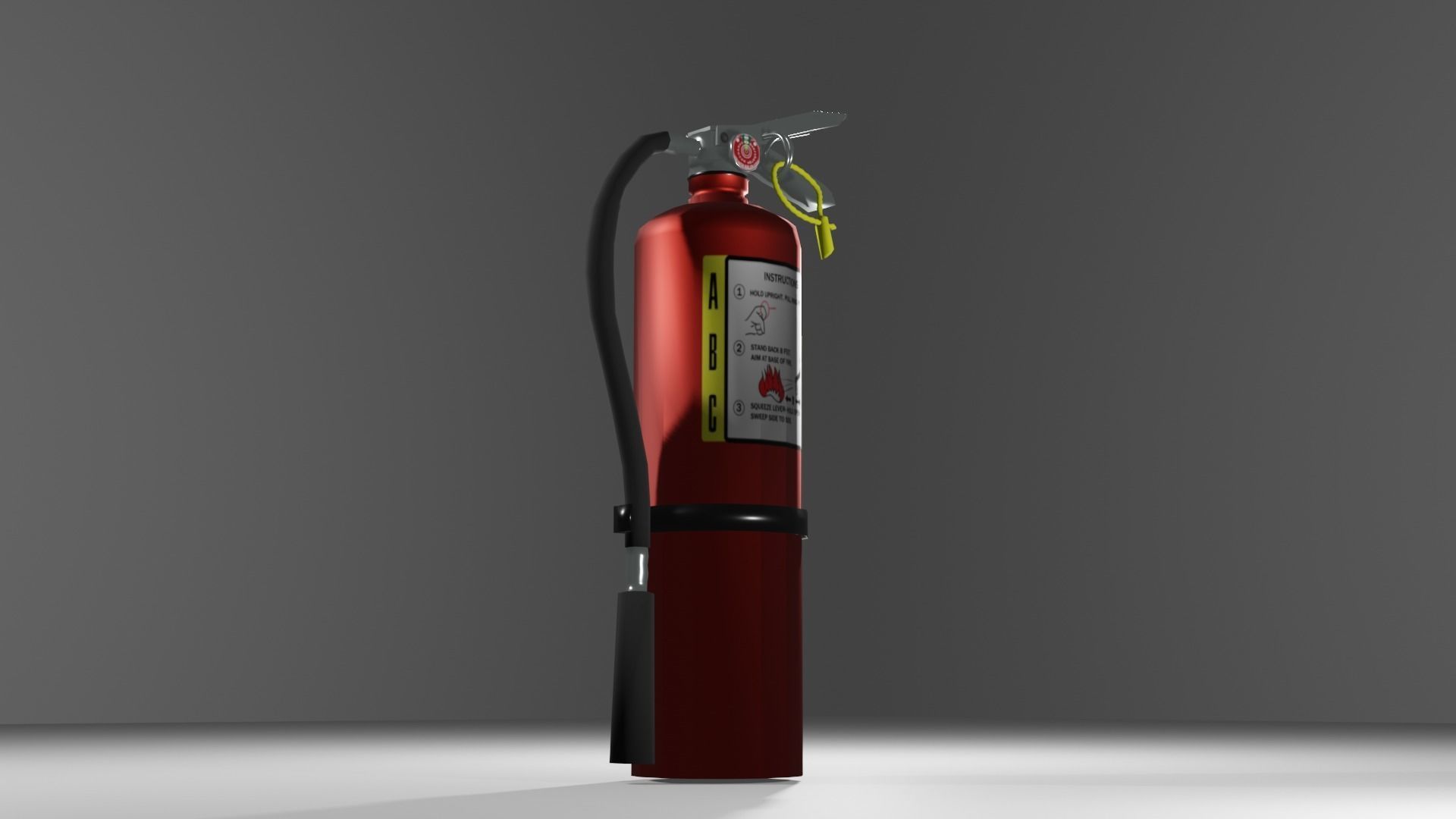 Low-Poly Fire Extinguisher  Low-poly 3D model_1