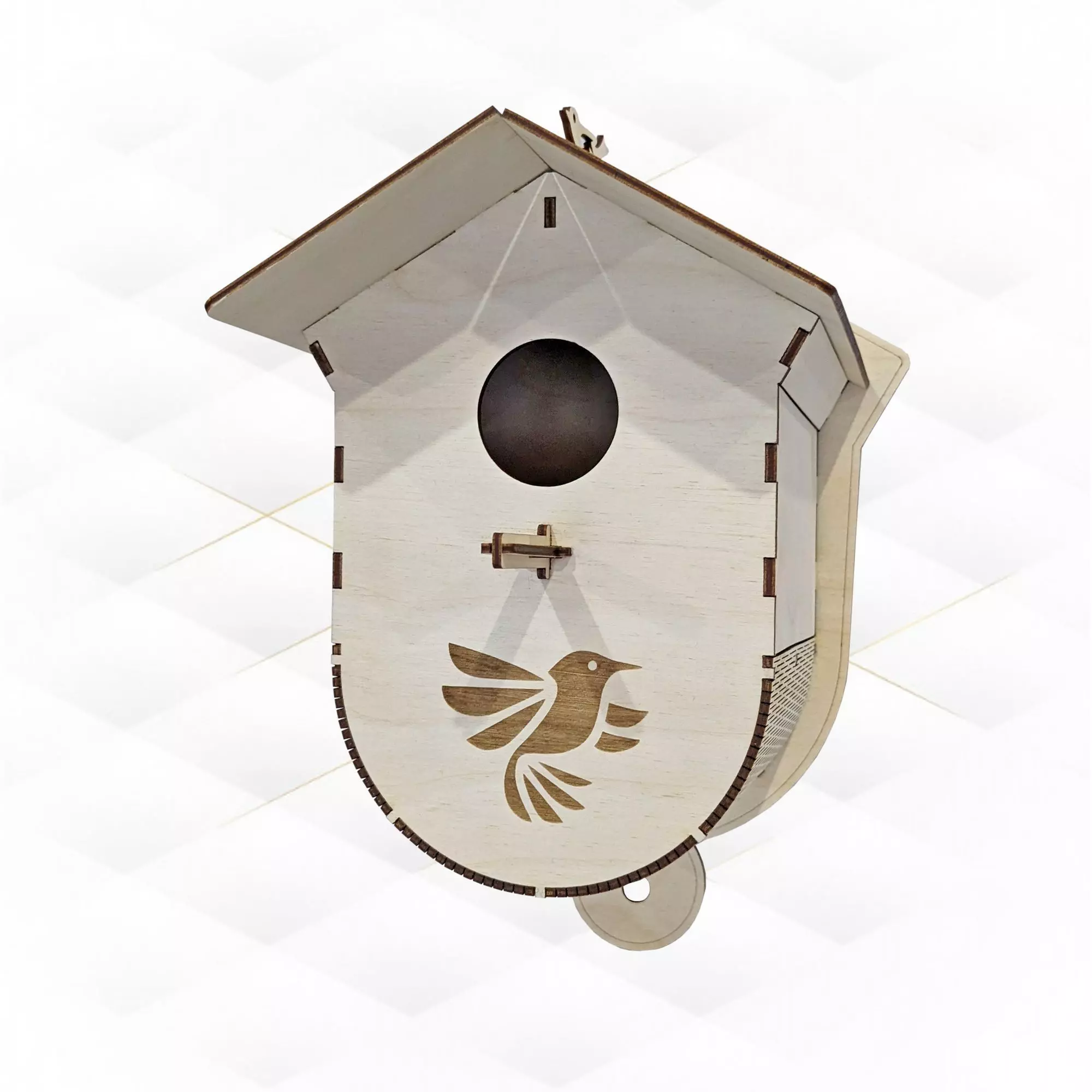 Bird house svg dxf design laser cutting 3D print model_0
