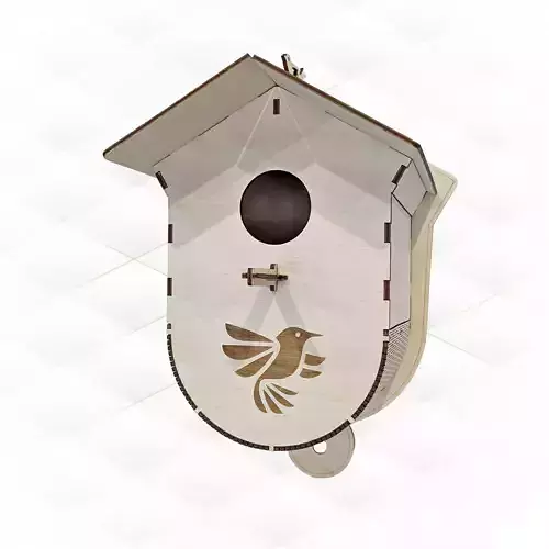 Bird house svg dxf design laser cutting 3D print model