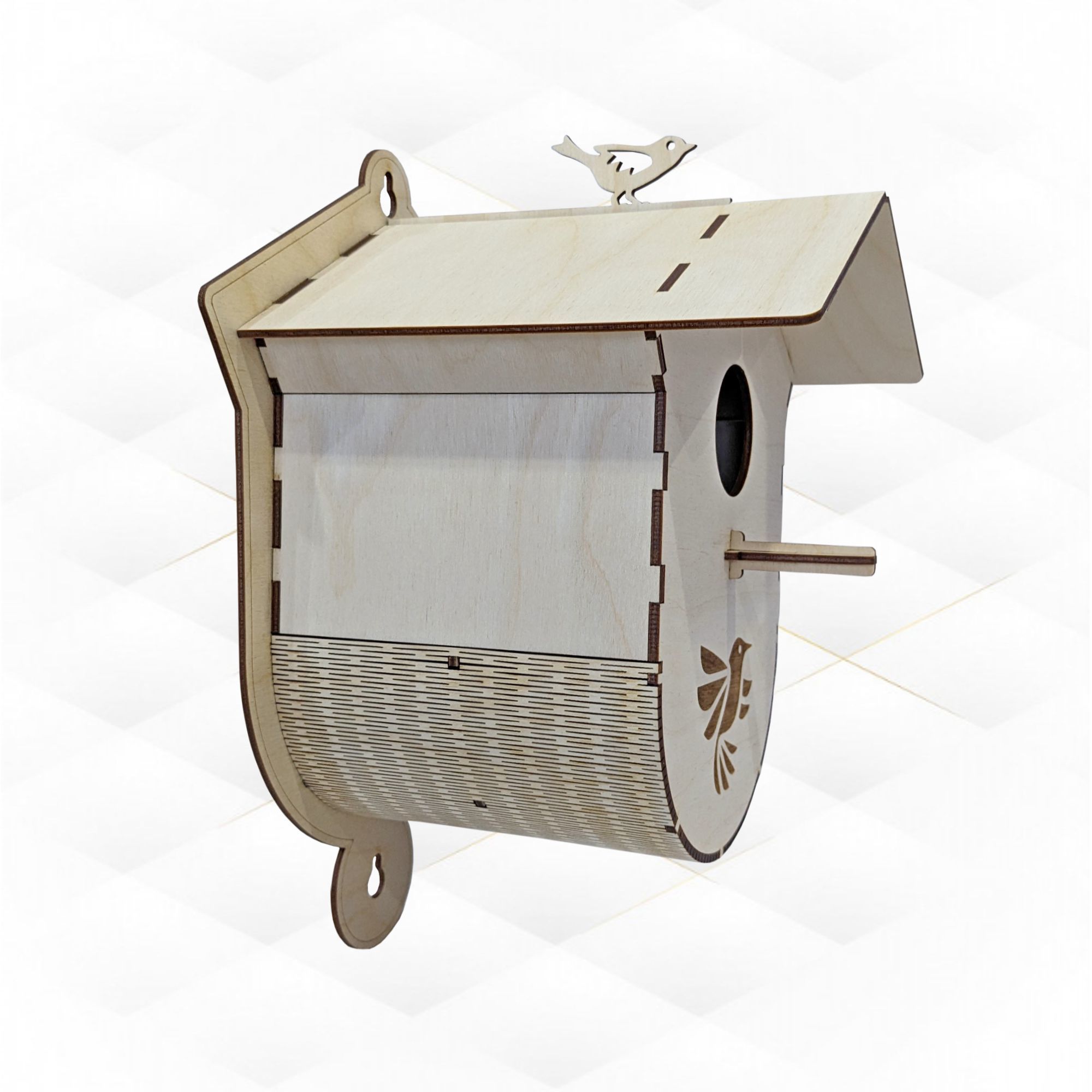 Bird house svg dxf design laser cutting 3D print model_3