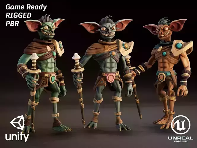 Stylized Goblin 01 Low-poly 3D model